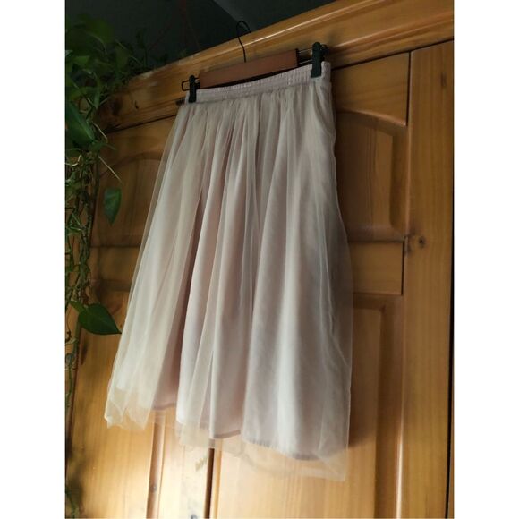 Miami Skirt Womens SZ S Pink Tutu Style Midi Hi-Low Hem Peasant w/ Lining - Picture 2 of 8